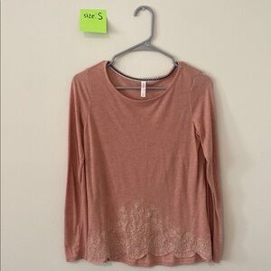 Women's Pink Long Sleeve Top